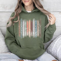 Meadow Vines, Flowers, Nature, Botanical Stripes Hoodie T-Shirts, Sweatshirt | GrindPrints.com