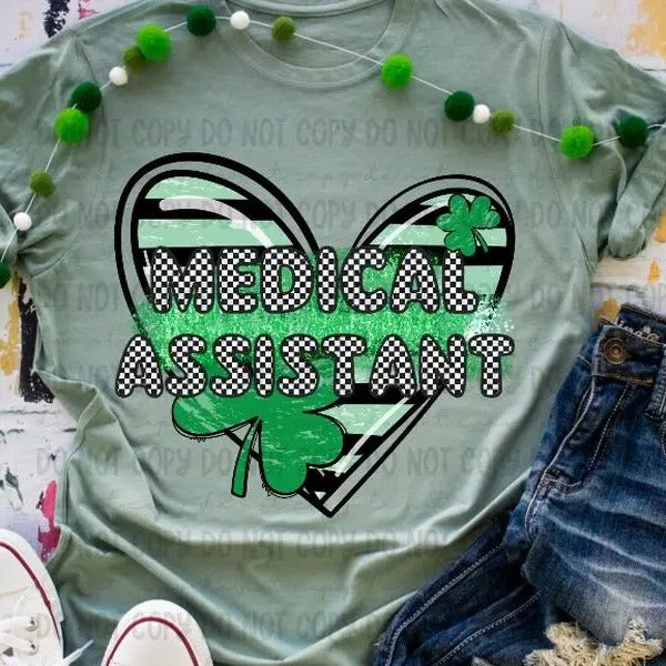 Medical Assistant Clover Heart DTF Transfers - THIS IS NOT A SHIRT Hoodie, Sweatshirt | GrindPrints.com