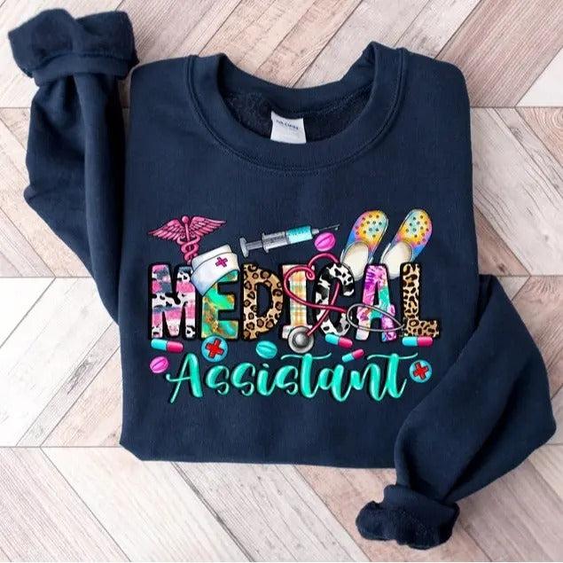 Medical Assistant Sweatshirt, Stethoscope shirt, Nurse Sweatshirt, Nurse love shirt, Nurse Life shirt, Nursing gift,...