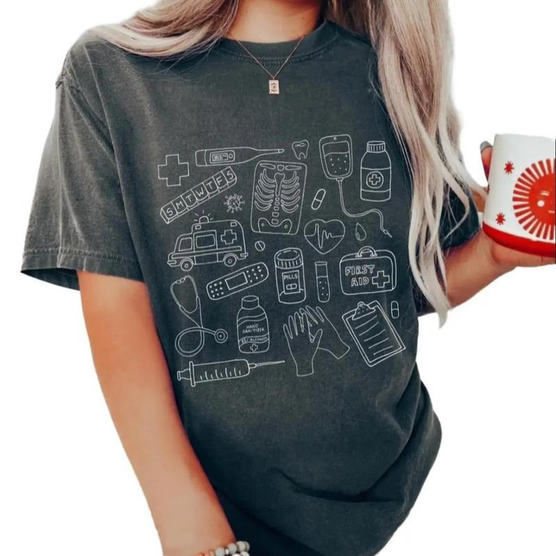 Medical Doodles T-Shirt for Nurses Hoodie, Sweatshirt | GrindPrints.com