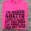 Medium Ghetto Graphic Tee Hoodie, Sweatshirt | GrindPrints.com