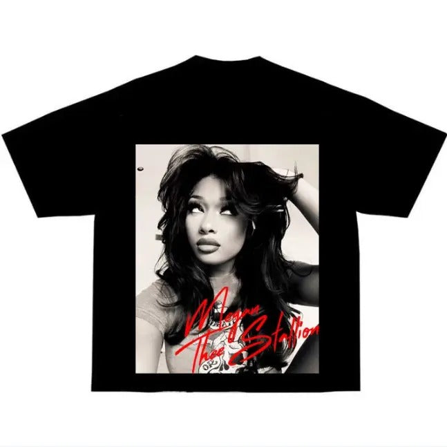 Megan Vintage Black Cotton T-shirt Shirt For Rap Fan Hoodie, Sweatshirt | GrindPrints.com