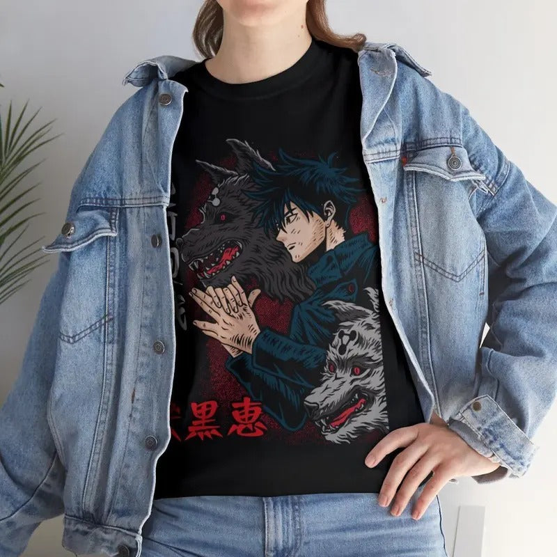 Megumi T Shirt Jujutsu Kaisen Anime Clothing Cosplay Manga Japanese Tee Unisex Full Size Hoodie, Sweatshirt | GrindPrints.com