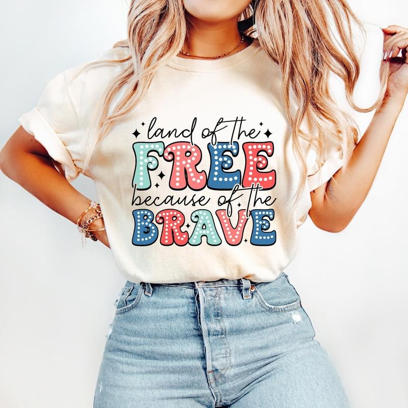 Memorial Day T-Shirt, America T-Shirt, 4th of July T-Shirt, Bright Doodle, Dalmatian Dots, Independence Day T-Shirt, Mom...