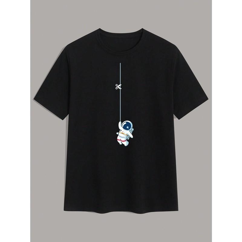 Men Astronaut Print Tee For Spring And Summer Made in USA Hoodie, Sweatshirt | GrindPrints.com