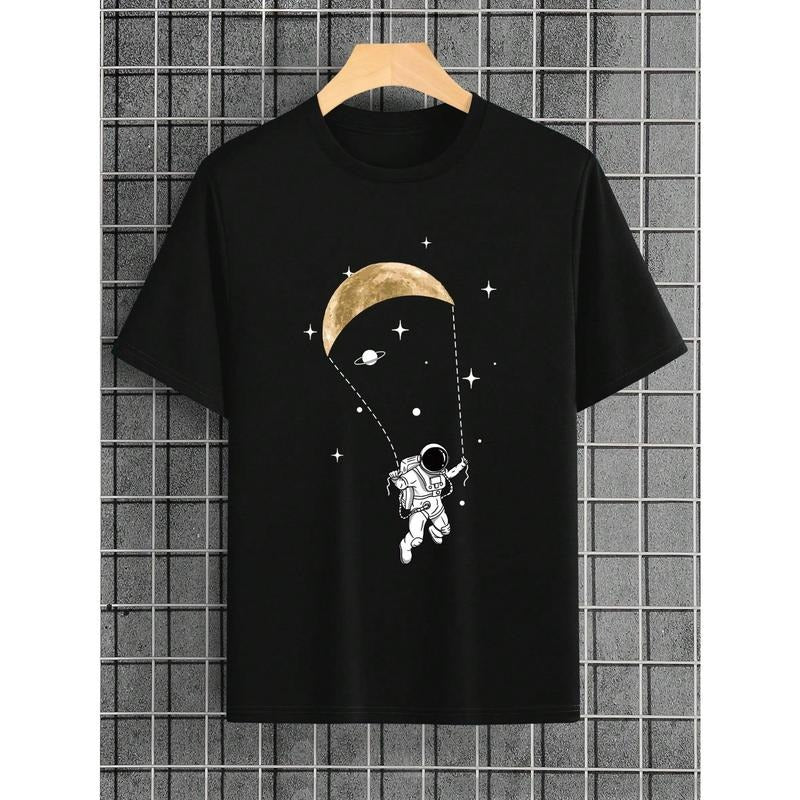 Men Astronaut Print Tee For Spring And Summer Made in USAstyle{n002}2 Hoodie, Sweatshirt | GrindPrints.com