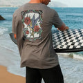 Men Flower-and-bird Printed Loose T-shirt Menswear Top Hoodie, Sweatshirt | GrindPrints.com