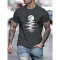 Men Moon Print T-Shirt Beach T-Shirt Made in USA Hoodie, Sweatshirt | GrindPrints.com