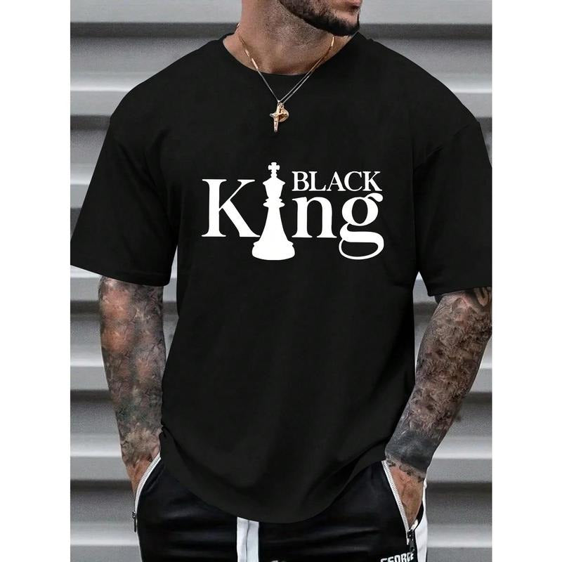 Men Round Neck Letter Printed Casual Commuting T-Shirt Made in USA Hoodie, Sweatshirt | GrindPrints.com