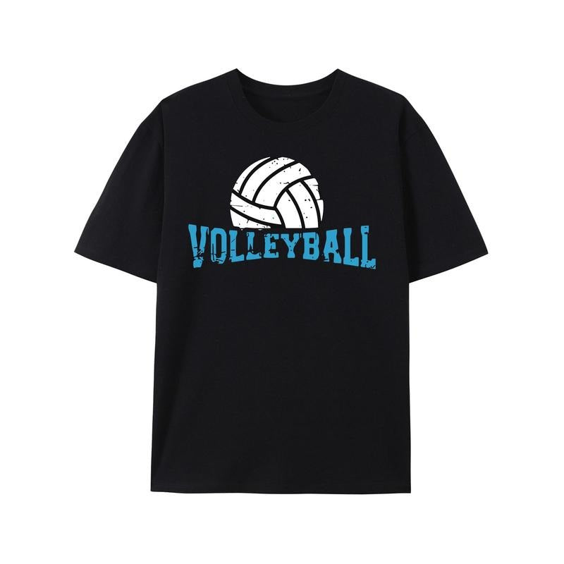 Men'S 100% Cotton Volleyball Graphic Tee - Crew Neck, Short Sleeve, Regular Fit, Non-Stretch, All-Season Sportswear...