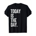 Men'S Basic Cotton T-Shirt with "Today Is The Day" Print - Crew Neck, Short Sleeve, Regular Fit, All-Season Casual Tee...