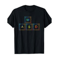 Men'S Basic Cotton T-Shirt with WASD Gaming Graphic, Casual Round Neck Short Sleeve Tee, Digital Print, Knitted Fabric,...