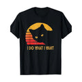 Men'S Casual Cotton T-Shirt with Retro Cat Graphic, Crew Neck, Short Sleeve, Regular Fit, All-Season
