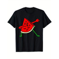 Casual Cotton Watermelon Print Round Neck Stretch Fabric Comfort Fruit Slice Made Usa T-Shirts, Hoodie, Sweatshirt