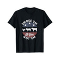 Men'S Casual Cotton T-Shirt, "Smoke 'Em If You Got 'Em" Vintage BBQ Print, Short Sleeve, Round Neck, Regular Fit, Unisex,...