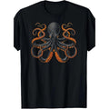Men'S Retro-Inspired 180g Octopus Graphic T-Shirt - Unique Design Tee Made in USA Hoodie, Sweatshirt | GrindPrints.com