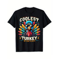 Men'S Thanksgiving Turkey Graphic T-Shirt, 100% Cotton, Casual Crew Neck, Regular Fit, Non-Stretch Knit Fabric, Short...