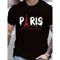 Men'S Tower T-Shirts Clothes Fashion Street Paris Letter Short Sleeve T Shirts For Men Casual 3d Print Summer Tops Made...