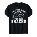 Men'S Volleyball Cotton T-Shirt - Crew Neck, Medium Stretch, All-Season Sports Tee with "I'm Just Here For The Snacks"...