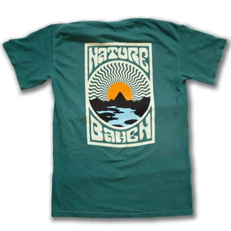 Men Vintage Casual Sunset Woods Nature Print T-shirt Menswear Top Tshirt Streetwear Hoodie, Sweatshirt | GrindPrints.com