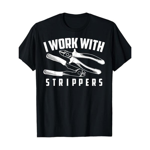 Men's 'I Work with Pliers' Graphic Tee - Casual Cotton T-Shirt with Unique Tool Print, Breathable & Soft, Machine...