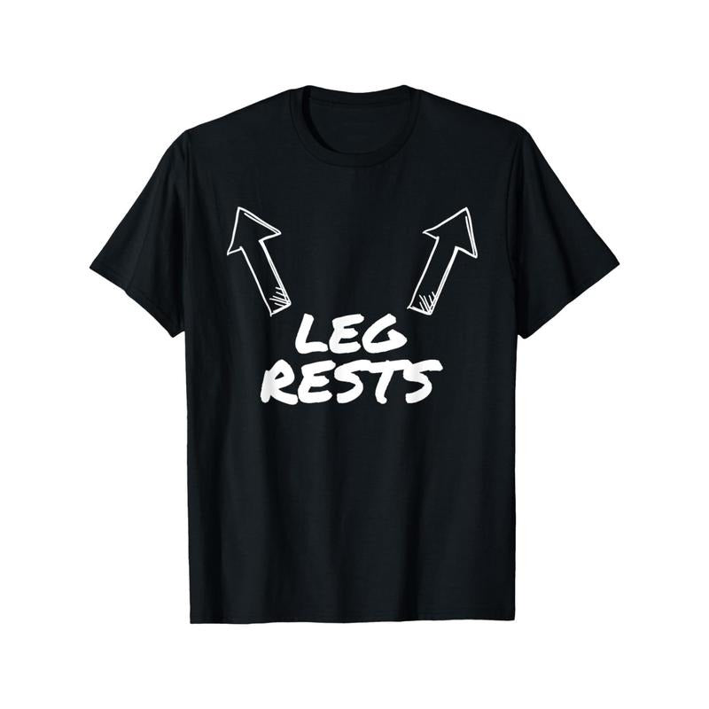 Men's "Leg Rest" Humor Graphic T-Shirt - Classic Fit, 100% Cotton, Short Sleeve, Crew Neck, Machine Washable