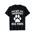 Men's 100% Cotton 'My Therapist Has Paws' Cute Dog & Cat Print T-Shirt