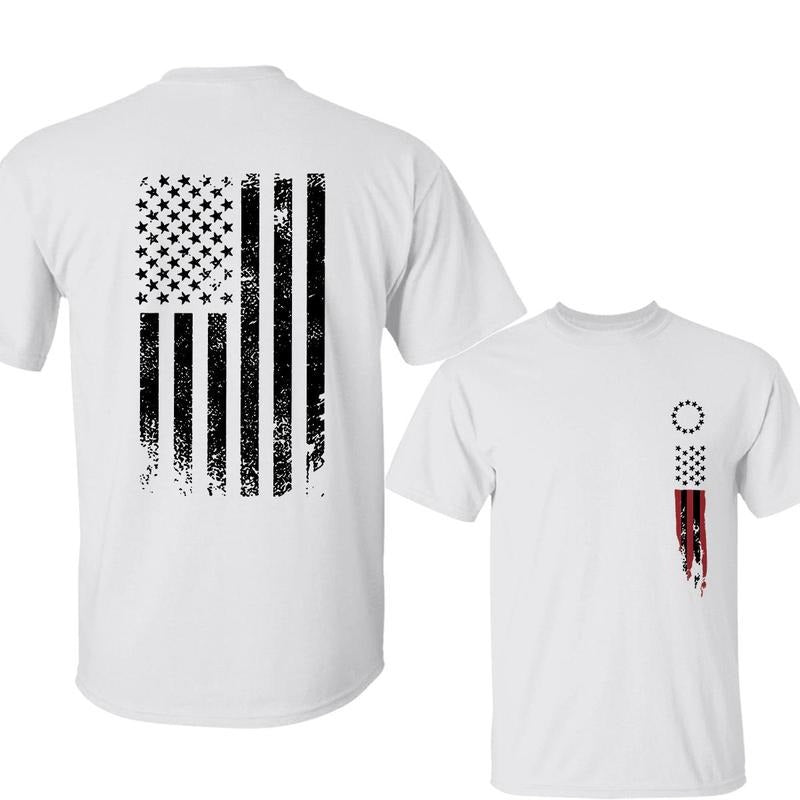 American Flag Print Short Sleeve Casual Fit All Seasons T-Shirts, Hoodie, Sweatshirt
