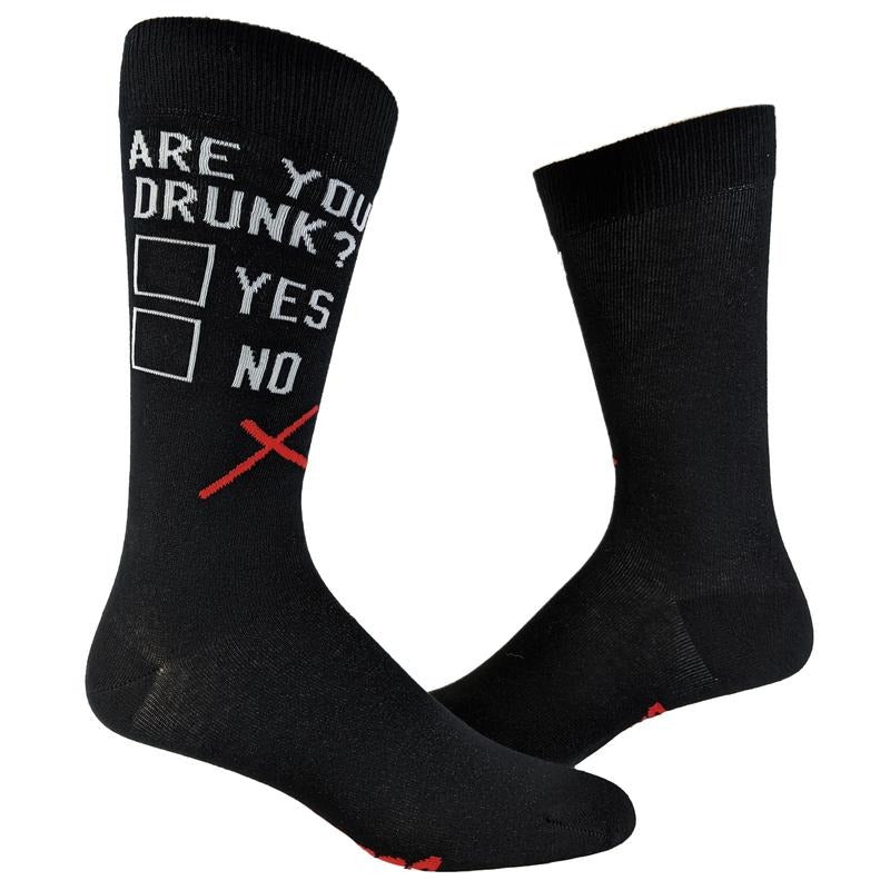Men's Are You Drunk Socks Funny Beer Drinking Party Checklist Graphic Novelty Footwear Funny Graphic Socks Comfortable...