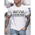 Men's Autonomy From Granddaughter's Rules Print Short Sleeve T-Shirts, Comfy Casual Elastic Crew Neck Tops For Men's...