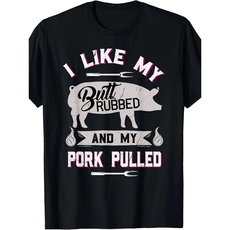 BBQ Grilling Humor Breathable Cotton Short Sleeve Crew Neck Casual Summer Unique Pig Print Machine Washable Made Usa T-Shirts, Hoodie, Sweatshirt