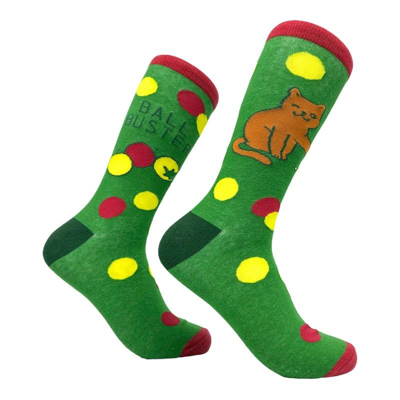 Men's Ball Buster Socks Funny Naughty Mischievous Cat Footwear Funny Graphic Socks Comfortable Fitted Spandex Cotton...