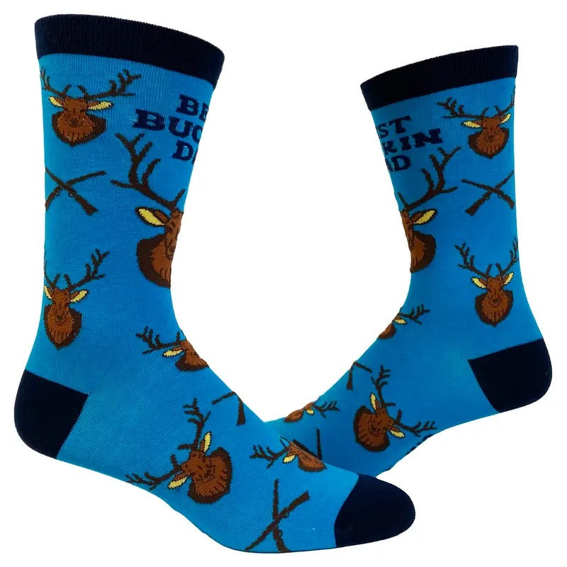 Best Buckin' Dad Ever Socks Funny Hunting Footwear Funny Socks Comfortable Fitted Spandex Cotton T-Shirts, Hoodie, Sweatshirt