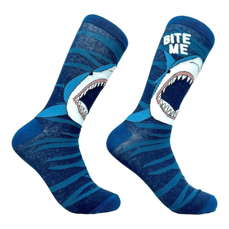 Bite Me Socks Funny Deep Sea Shark Attack Footwear Funny Socks Comfortable Fitted Spandex Cotton T-Shirts, Hoodie, Sweatshirt