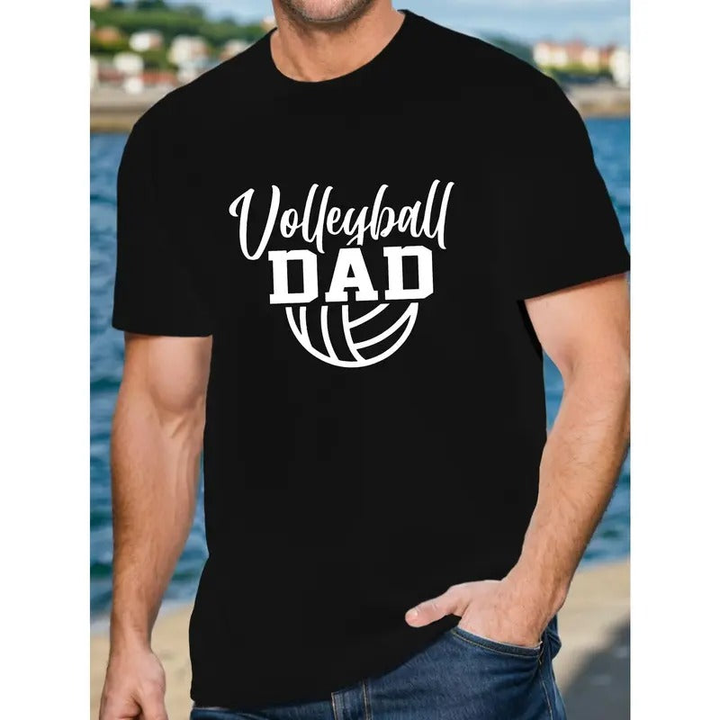 Men's Breathable Volleyball Dad Graphic Tee - Casual Short Sleeve Summer Fashion T-Shirt Made in USA Hoodie, Sweatshirt
