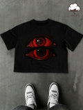 Men's Cartoon Eye Print Round Neck Tee, Regular Fit Casual Short Sleeve T-shirt, Men's Summer Top for Daily Wear, Cotton...