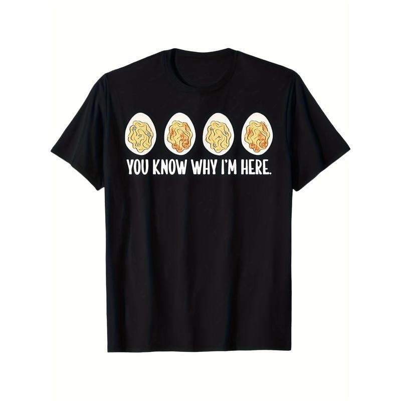 Casual Cotton Unique Deviled Eggs Print Comfortable Short Sleeve Crew Neck Daily & Made Usa T-Shirts, Hoodie, Sweatshirt