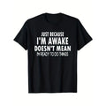 Men's Casual Crew Neck T-Shirt, 100% Cotton Knit Fabric, Medium Stretch, All-Season Comfort, Regular Fit with "Just...