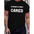 Men's Casual Geometric Print T-Shirt - Breathable Cotton, Crew Neck, Short Sleeve