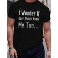 Men's Casual Geometric Print T-Shirt - Breathable Cotton, Crew Neck, Short Sleeve