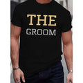Men's Casual Geometric Print T-Shirt - Breathable Cotton, Crew Neck, Short Sleeve