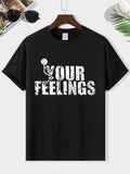 Men's Casual Letter Print Round Neck T-shirt DRG, Streetwear Regular Fit Shortsleeve Crewneck T-Shirt DRG for Summer,...