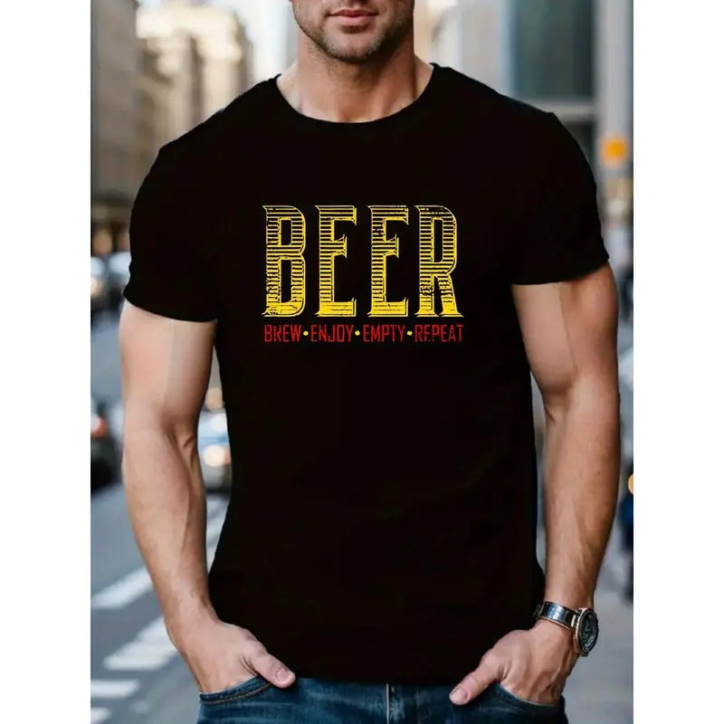 Men's Casual Short Sleeve T-Shirt - Summer Outdoor Relaxation Top MADE IN USA Hoodie, Sweatshirt | GrindPrints.com