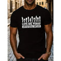 Men's Casual Short Sleeve T-Shirt With "Love One Woman And Several Guitars" Print, Music Lover Summer Top, Comfort Fit...