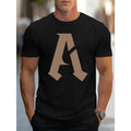 Men's Casual Street Style T-Shirt with Simple Letter A Design