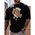 Men's Casual Summer Cross & Finger Gesture Print Short Sleeve T-Shirt Made in USA Hoodie, Sweatshirt | GrindPrints.com