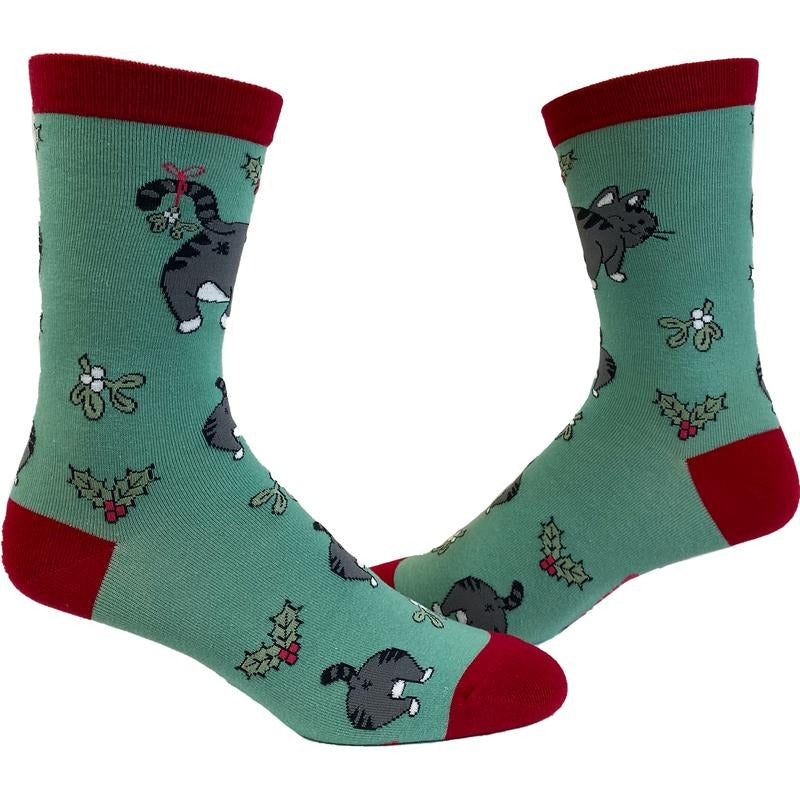 Cat Butt Mistletoe Socks Funny Kitty Pet Lover Sarcastic Footwear Funny Socks Comfortable Fitted Spandex Cotton T-Shirts, Hoodie, Sweatshirt