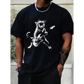 Men's Cat Playing Guitar Printed T-Shirt Made in USA Hoodie, Sweatshirt | GrindPrints.com