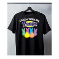 Men's Cotton Black T-Shirt - Chillin' With My Peeps Easter Theme Design made in usa Hoodie, Sweatshirt | GrindPrints.com