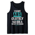 Men's Cotton Graphic Tank Top - "I Have ABS NO IDEA WHAT I'M DOING" Print, Casual Sleeveless Crew Neck, Breathable &...